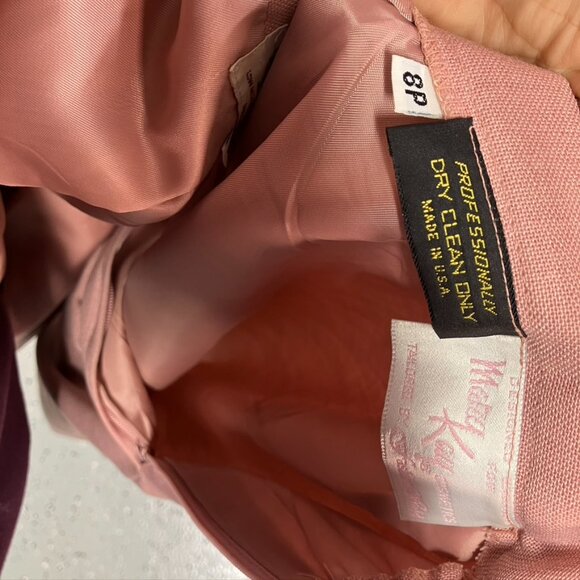 Mark Kay Vintage Skirt Suit Set Pink Grey Womens 6/8 Barbiecore Retro 70's 80's - Picture 16 of 16